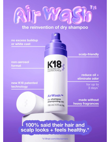 K18 AirWash Dry Shampoo 118ML